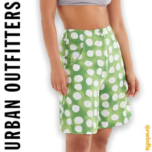 Urban Outfitters Polka Dot High Waisted Shorts Miriam Longline Green 0 NWT